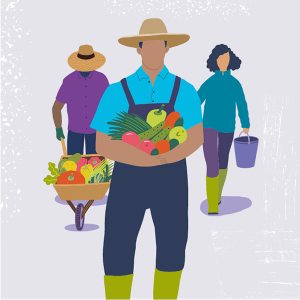 Farmers and workers illustration