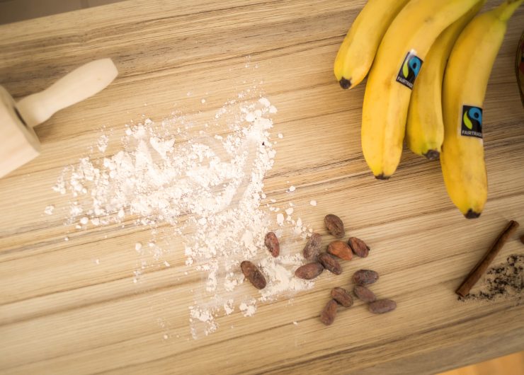 Fairtrade certified baking supplies - cocoa beans, bananas, cinnamon and more.