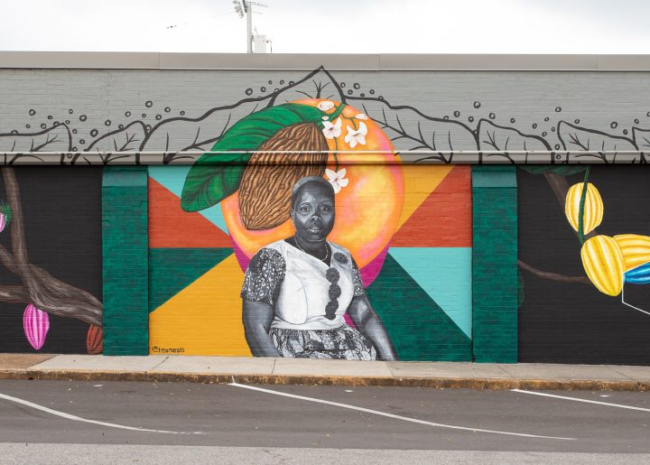 Nashville Fairtrade mural of Rosine Bekoin by Tarabella Aversa
