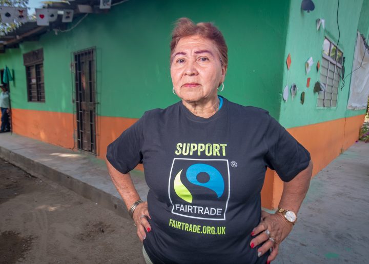 Fairtrade advocate in t-shirt from UK office