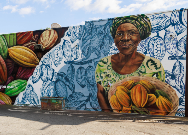 Agnes Senesie mural in Atlanta by Muhammad Yungai