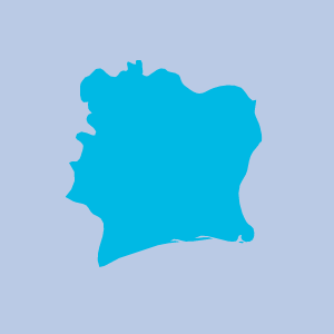 Cote d'Ivoire map silhouette