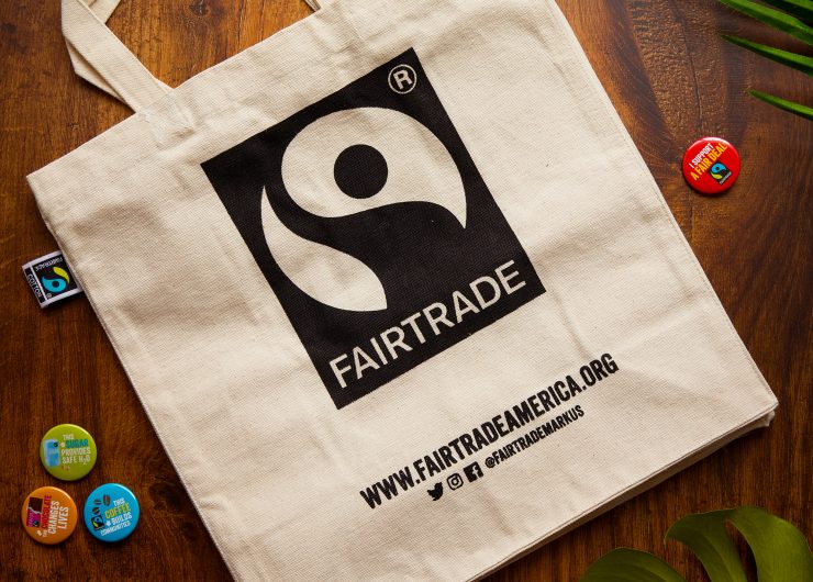 Fairtrade tote with small fairtrade buttons