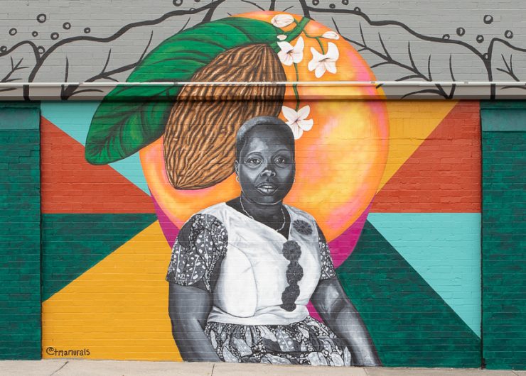 Nashville Fairtrade mural of Rosine Bekoin by Tarabella Aversa